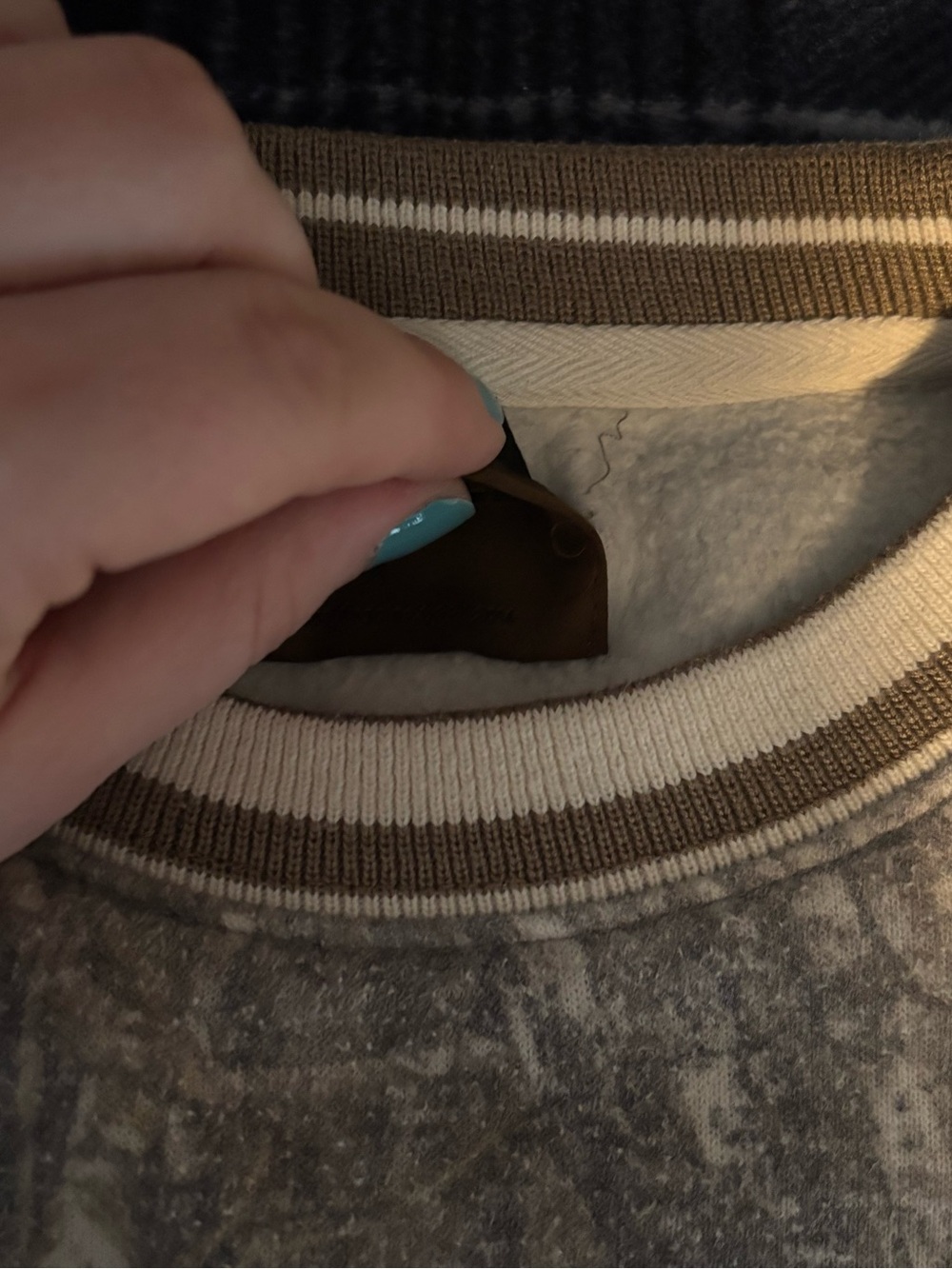 TRIBE Camo Crewneck Sweatshirt - Gray/Brown - Picture 3 of 5